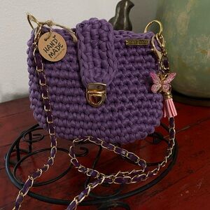 Handmade Purple Crochet Bag